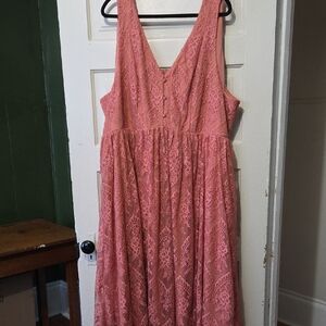 Torrid Pink Lace Sleeveless Dress. NWT